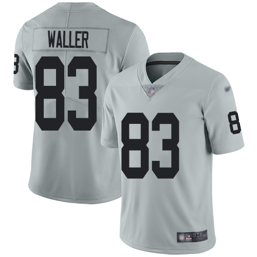 Men Oakland Raiders Limited Silver Darren Waller Jersey NFL Football #83 Inverted Legend Jersey